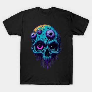 Trippy One Eyed Melting Skull T-Shirt